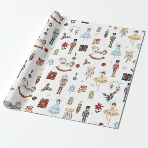 Papier Cadeau Nutcracker Christmas Ballet Aquarelle Vintage