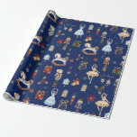 Papier Cadeau Nutcracker Christmas Ballet Aquarelle Vintage<br><div class="desc">Festive le papier d'emballage à thème Nutcracker.</div>