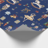 Papier Cadeau Nutcracker Christmas Ballet Aquarelle Vintage (Coin)