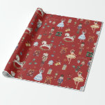 Papier Cadeau Nutcracker Christmas Ballet Aquarelle Vintage<br><div class="desc">Festive le papier d'emballage à thème Nutcracker.</div>