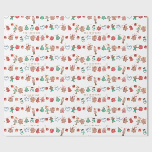 Papier Cadeau Nutcracker cookies vacances (Plat)