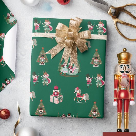 Papier Cadeau Nutcracker Festive traditionnel Noël