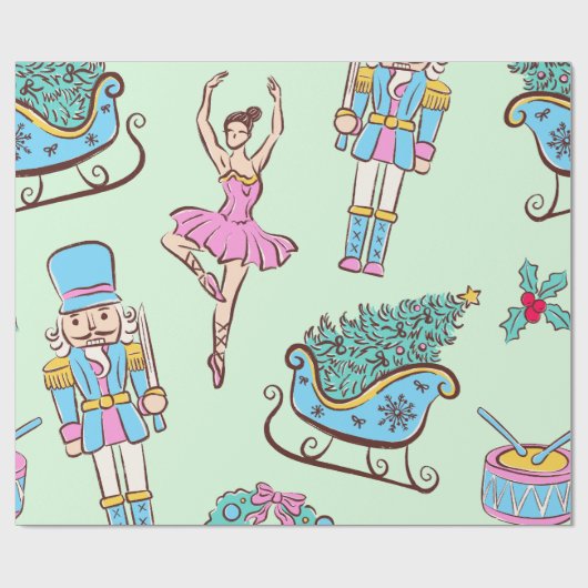 Papier Cadeau Nutcracker Holiday Ballet (Plat)