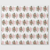 Papier Cadeau Nutcracker Joyeux Noël Red Retro Typographie (Plat)