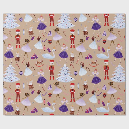 Papier Cadeau Nutcracker Noël Ballet Soldats Souris King (Plat)