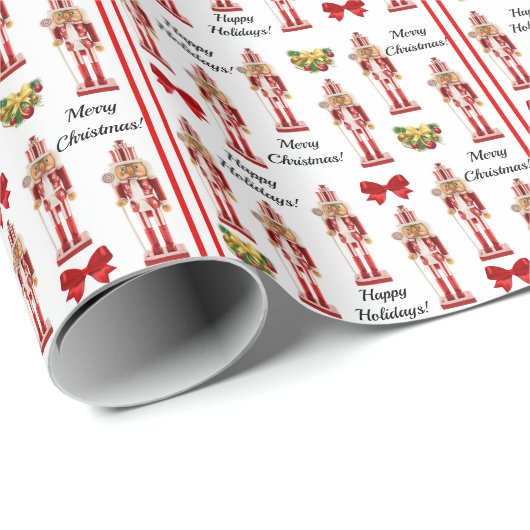 Papier Cadeau Nutcracker Noël Personnaliser le message (Coin rond)