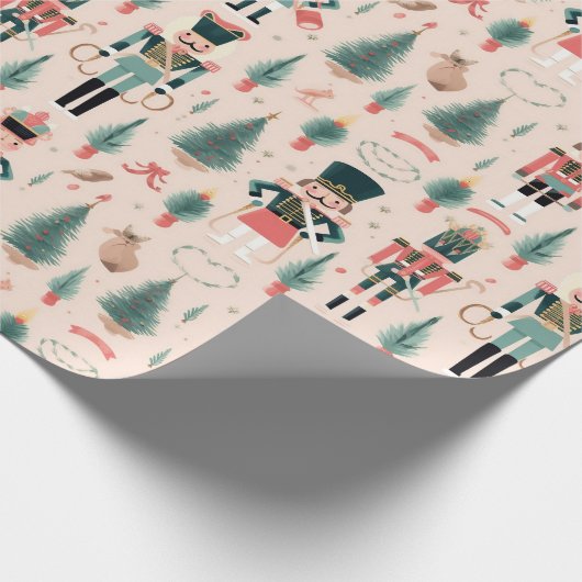 Papier Cadeau Nutcracker Pink Mint Noël (Coin)