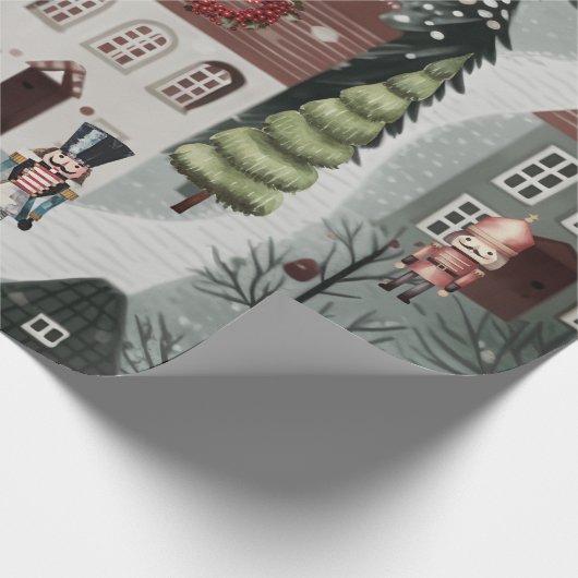 Papier Cadeau Nutcracker Reindeer Village Noël (Coin)