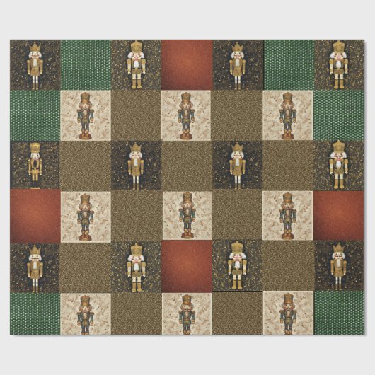 Papier Cadeau Nutcracker Sparkle Checkerboard Traditional (Plat)