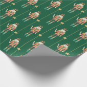 Papier Cadeau Nutcracker Stars Stripes Vert Noël (Coin)