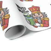 Papier Cadeau Nutcracker tenant Matcha Latte Drôle d'écrou pour  (Coin rond)