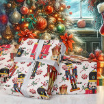 Papier Cadeau Nutcracker Toss Christmas Candy Cadeau<br><div class="desc">Casse-noisette Jeu papier enveloppant Noël</div>