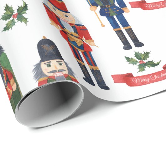 Papier Cadeau Nutcrackers de Noël (Coin rond)
