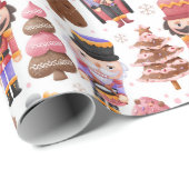 Papier Cadeau Nutcrackers de Noël (Coin rond)