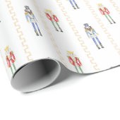 Papier Cadeau Nutcrackers de Noël aquarelle (Coin rond)