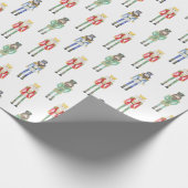 Papier Cadeau Nutcrackers de Noël aquarelle (Coin)