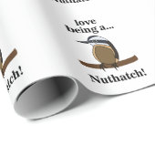 Papier Cadeau Nuthatch Bird Backyard Birder Birdwatcher (Coin rond)