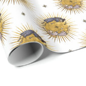 Papier Cadeau Nyx et Hespera déesses grecques antiques (Coin rond)