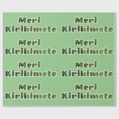 PAPIER CADEAU NZ KIWI XMAS MERI KIRIHIMETE TEXTE VERT NOËL (Plat)