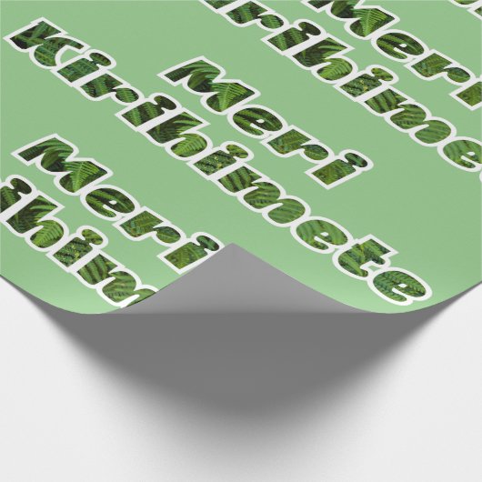 PAPIER CADEAU NZ KIWI XMAS MERI KIRIHIMETE TEXTE VERT NOËL (Coin)