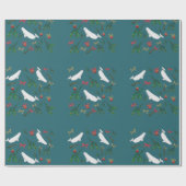 Papier Cadeau O Motif d'illustrations de baleines béluga de Noël (Plat)