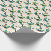 Papier Cadeau Oasis moderne de palmiers du milieu du siècle (Coin)