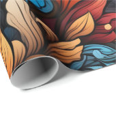 Papier Cadeau Oasis tropicale : Feuilles luxuriants et Hibiscus (Coin rond)