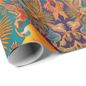 Papier Cadeau Oaxaca Mexique Tribal Maya Radiant (Coin rond)