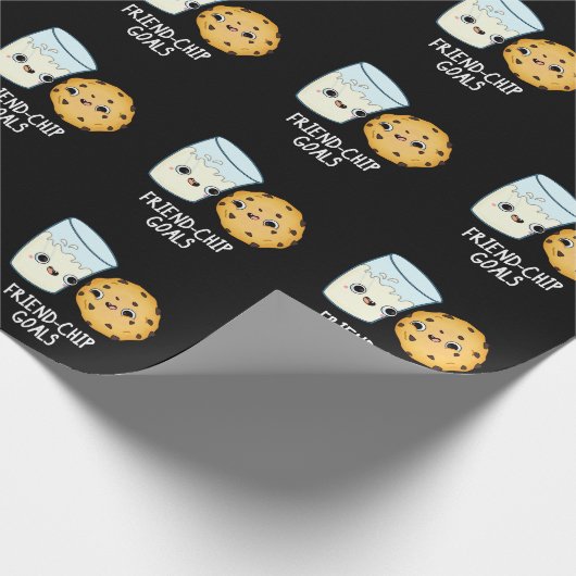 Papier Cadeau Objectifs Ami-Chip Funny Lait Cookies Pun Dark BG (Coin)