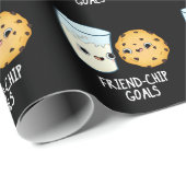 Papier Cadeau Objectifs Ami-Chip Funny Lait Cookies Pun Dark BG (Coin rond)