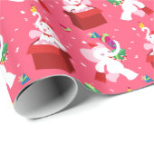 Papier Cadeau Objet superflu de Noël de bande dessinée de Kawaii (Coin rond)