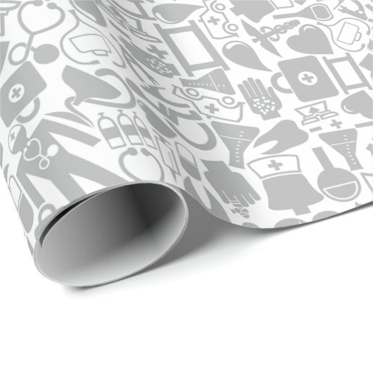 Papier Cadeau Objets Médicales (Coin rond)