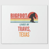 Papier Cadeau Observation de Bigfoot à Travis Texas (Plat)