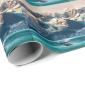 Papier Cadeau Observation des baleines de l'Alaska : excursion e (Coin rond)