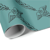 Papier Cadeau Obtention du diplôme Médicale d'infirmière de Teal (Coin rond)