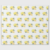 Papier Cadeau Occasion spéciale d'aquarelle de citron (Plat)