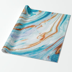 Papier Cadeau Océan Abstrait - ART. Luxe Naturel. Incorpo de sty