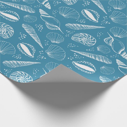 Papier Cadeau Océan bleu coquillage (Coin)