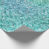 Papier Cadeau Ocean Blue Aqua Tiffany Parties scintillant métall (Coin)