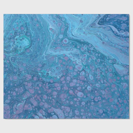 Papier Cadeau Ocean Breeze 3 Blue Purple Abstract Wrapping Paper (Plat)