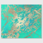 Papier Cadeau Ocean Champaigne Gold Marbre brillant Métallurgiqu (Plat)