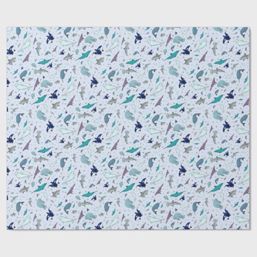 Papier Cadeau Océan en bleu (Plat)