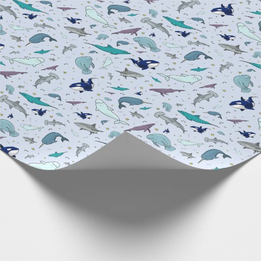 Papier Cadeau Océan en bleu (Coin)