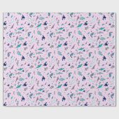 Papier Cadeau Océan en rose (Plat)