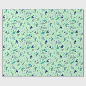 Papier Cadeau Océan en vert (Plat)