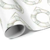 Papier Cadeau Ocean Sea Mint White Round Floating Device (Coin rond)