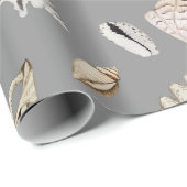 Papier Cadeau Océan Sea Shell Motif Crustaceancore (Coin rond)