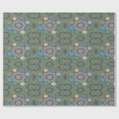Papier Cadeau Octo plus brillant arabesque Moorisque Pierre vert (Plat)