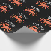Papier Cadeau Octo-prose Drôle de Poulpe Pun Fond Sombre (Coin)