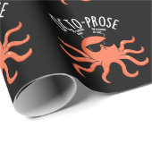Papier Cadeau Octo-prose Drôle de Poulpe Pun Fond Sombre (Coin rond)